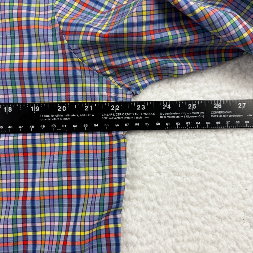 Eton Dress Shirt Mens 16.5/42 Multicolor Plaid Contemporary Fit Collar Button Up - Picture 6 of 8